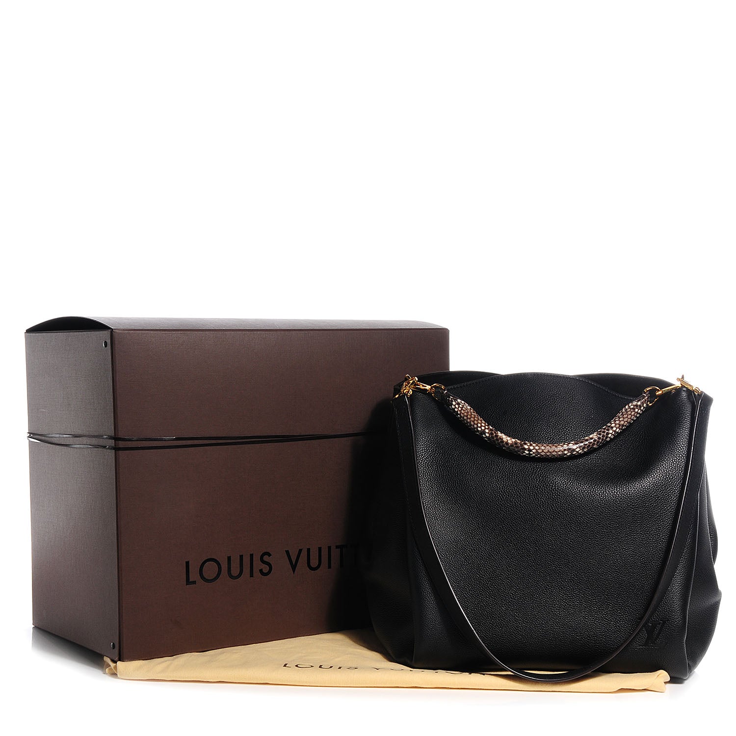 Louis Vuitton Veau Cachemire Python Babylone MM Black 5 of 8