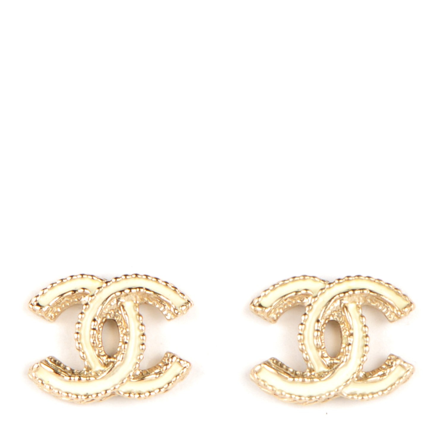 Chanel Enamel CC Earrings Gold 1 of 4
