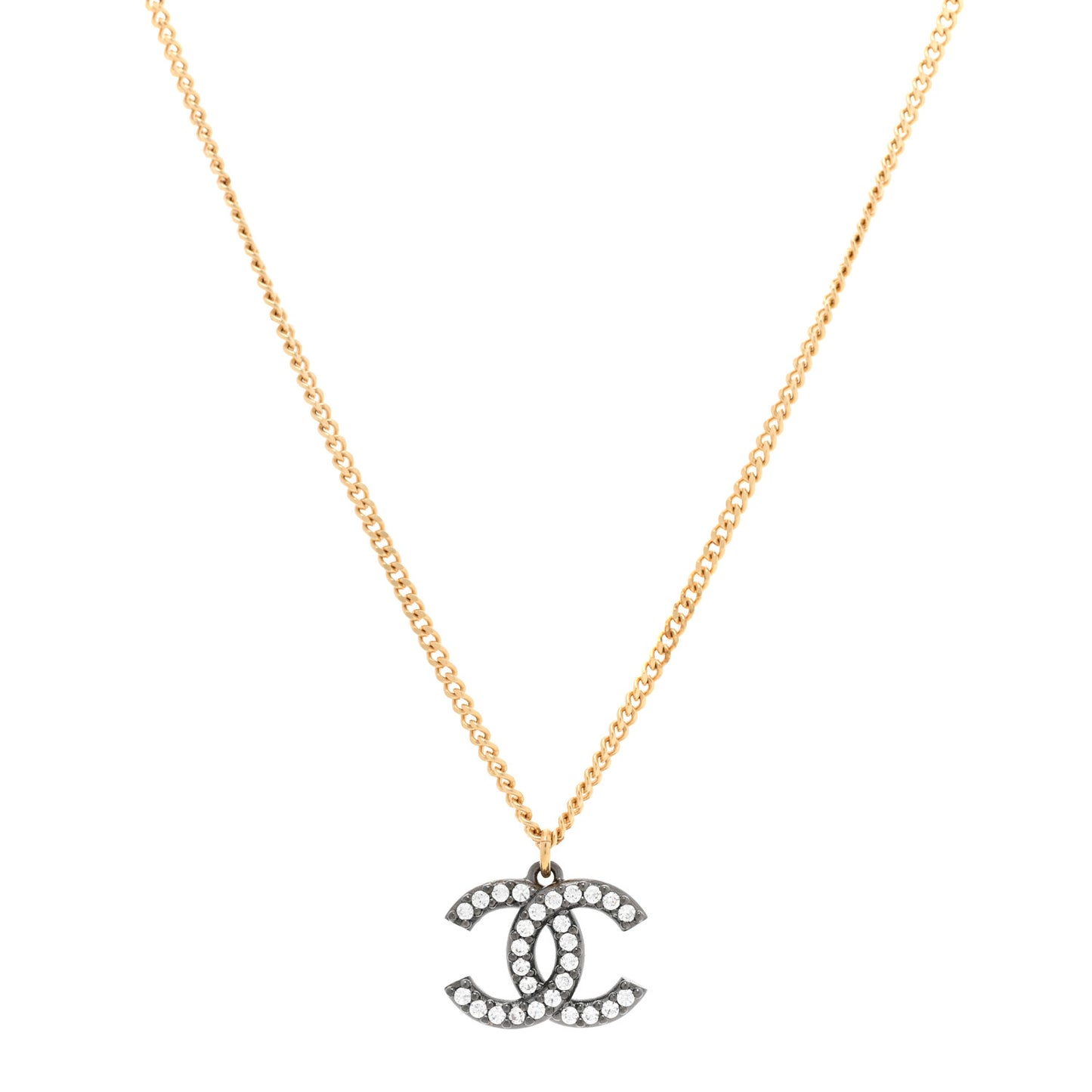 Crystal CC Necklace Gold Ruthenium