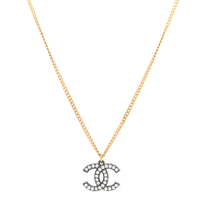 Chanel Crystal CC Necklace Gold Ruthenium 1 of 5