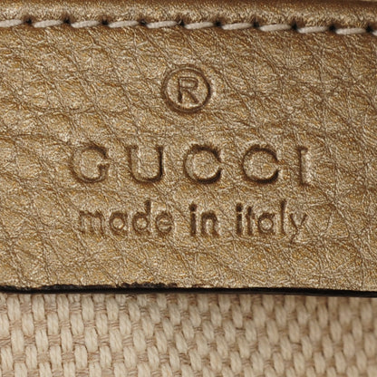 Gucci Metallic Pebbled Calfskin Small Soho Disco Bag Golden Beige 6 of 7
