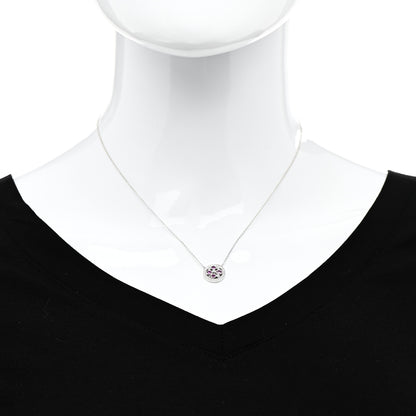 Tiffany Platinum Diamond Pink Sapphire Cobblestone Pendant Necklace 2 of 5