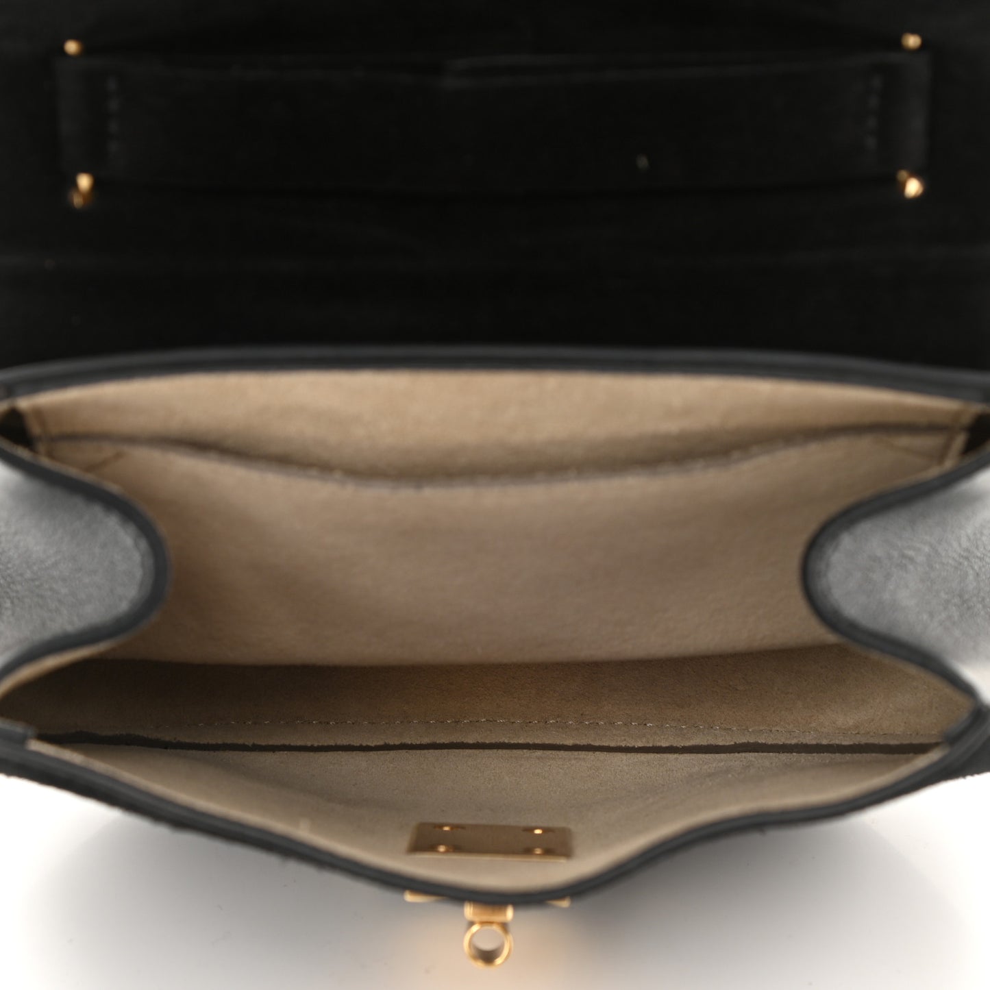 Suede Calfskin Mini Drew Shoulder Bag Black