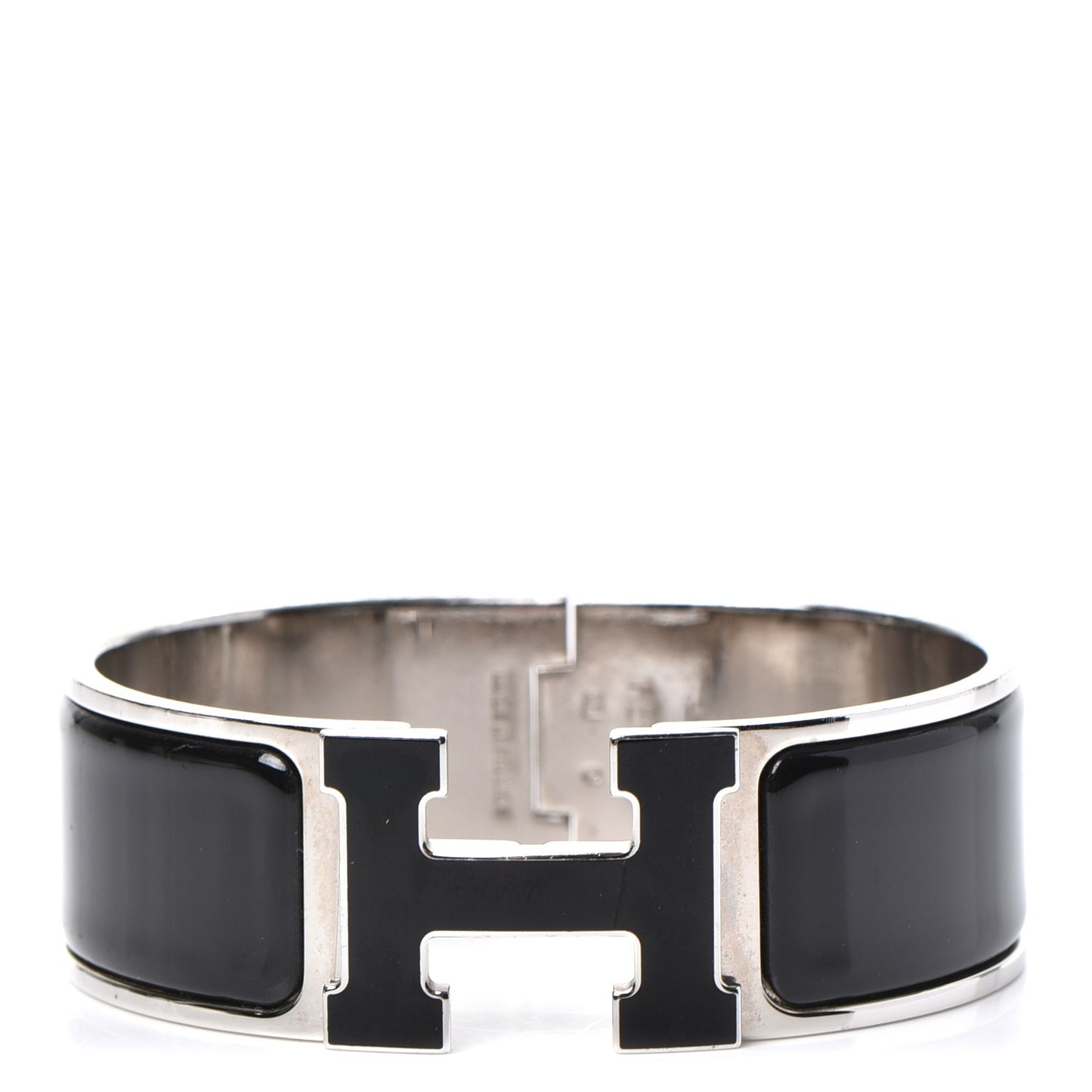 Enamel Wide Clic Clac H Bracelet PM Black