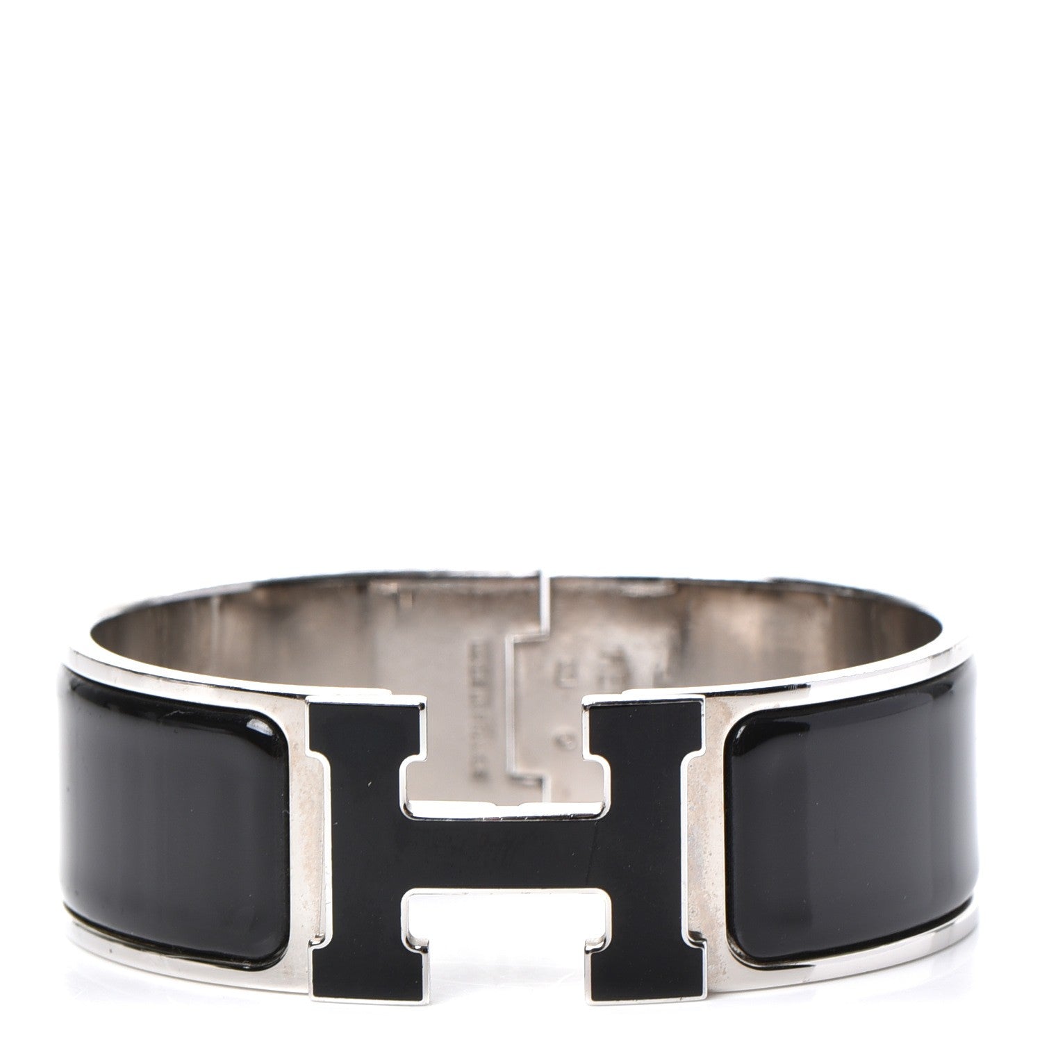 Hermes Enamel Wide Clic Clac H Bracelet PM Black 1 of 5
