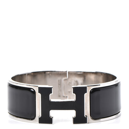 Hermes Enamel Wide Clic Clac H Bracelet PM Black 1 of 5