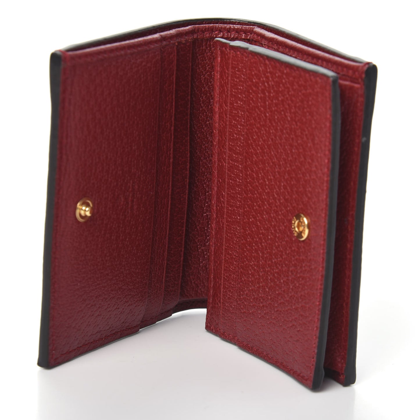 GG Supreme Monogram Flora Web Ophidia Card Case Red