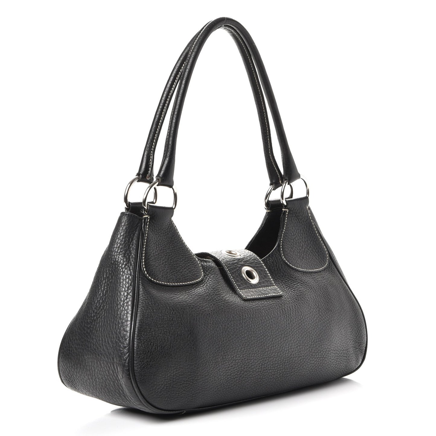 Vitello Daino Shoulder Bag Black