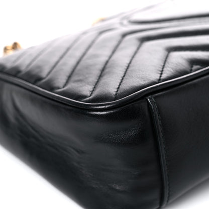 Gucci Calfskin Matelasse Small GG Marmont Shoulder Bag Black 9 of 18