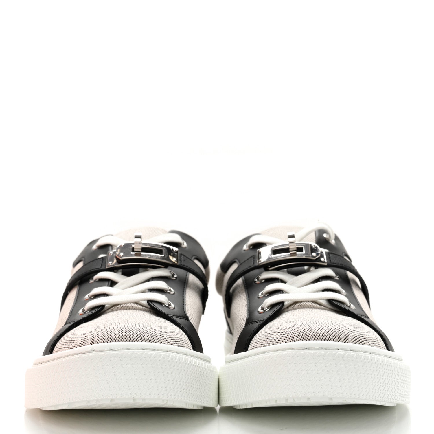 Hermes Calfskin Canvas Day Sneakers 39 Black White 2 of 9