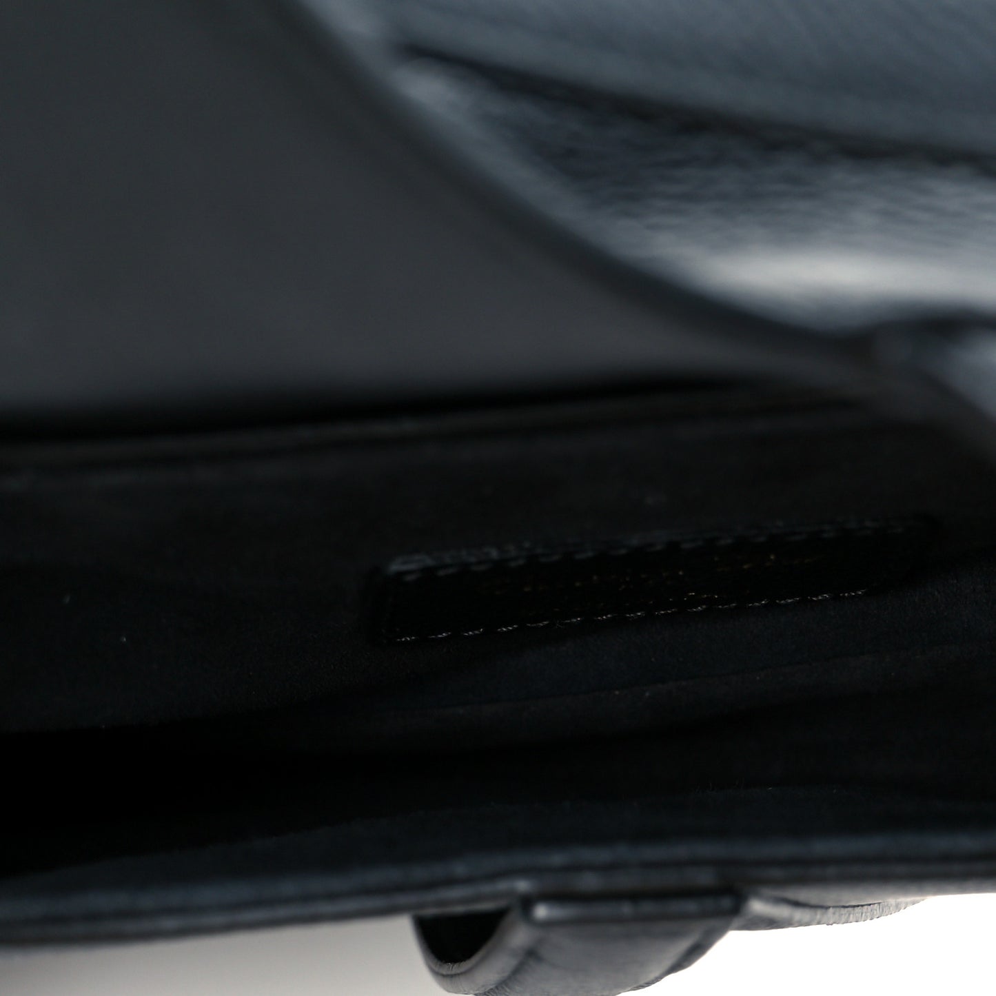 Grained Calfskin Mini Saddle Bag With Strap Black
