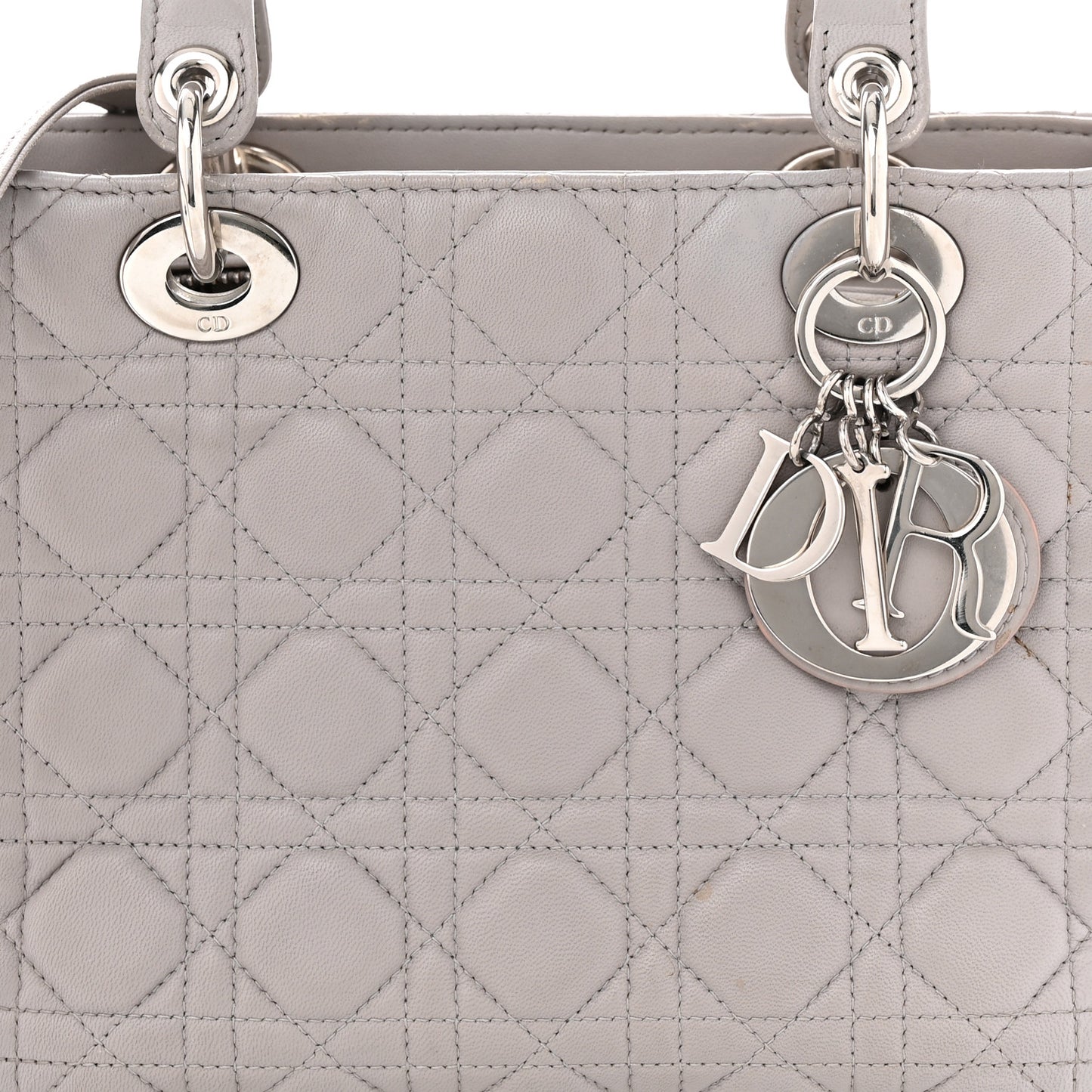 Lambskin Cannage Medium Lady Dior Grey