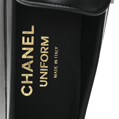 Chanel Calfskin Womens Stitched CC Loafers 36 Black 8 of 9