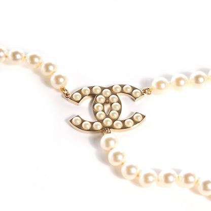 Chanel Pearl CC Necklace Belt Light Gold 3 of 6
