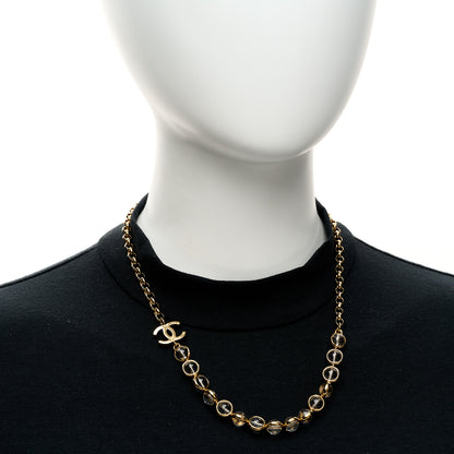 Chanel Metal Crystal CC Long Necklace Gold 2 of 6