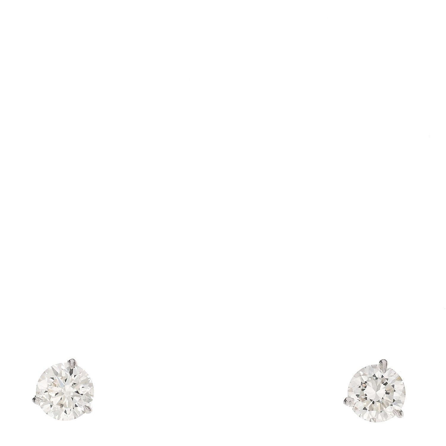 Roberto Coin 18K White Gold Diamond .50ctw Solitaire Stud Earrings 1 of 4