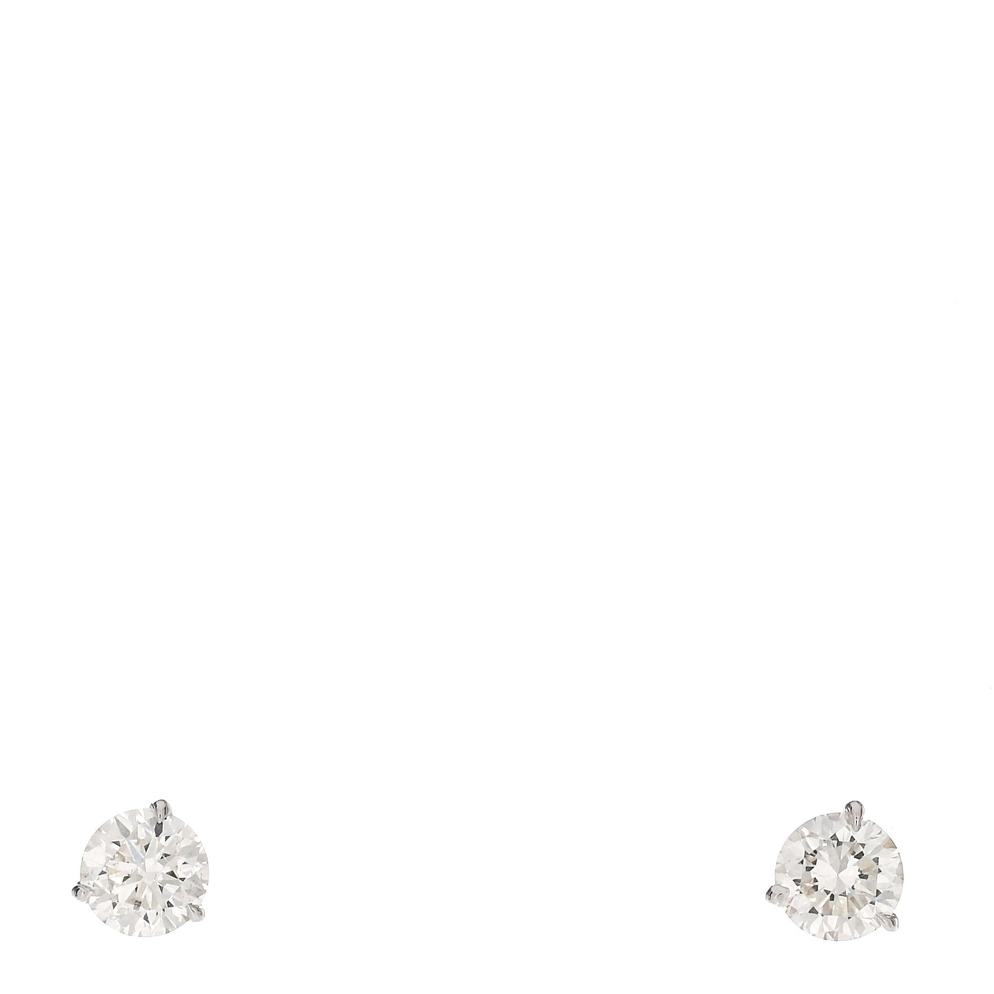 18K White Gold Diamond .50ctw Solitaire Stud Earrings