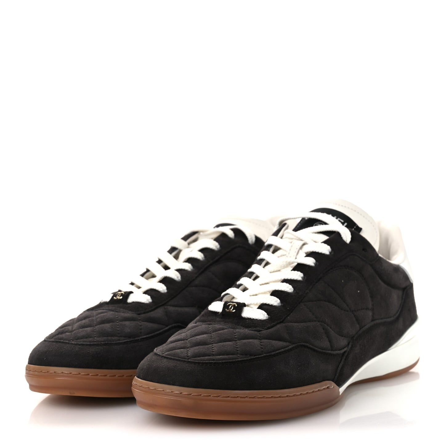 Suede Kidskin Quilted Mens Sneakers 43 Dark Grey