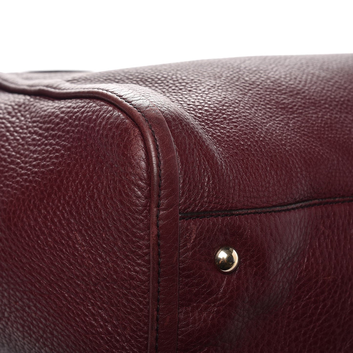 Pebbled Calfskin Large Soho Shoulder Bag Bordeaux
