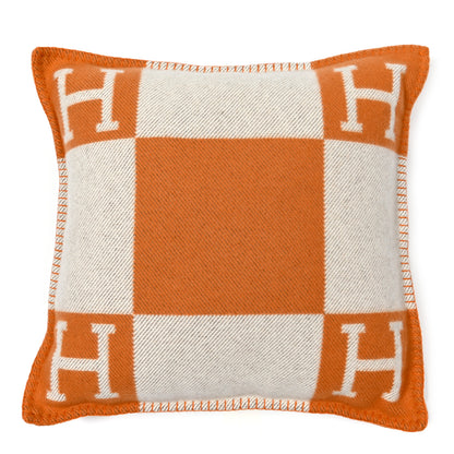 Hermes Wool Cashmere Avalon Pillow PM Ecru Potiron 1 of 3