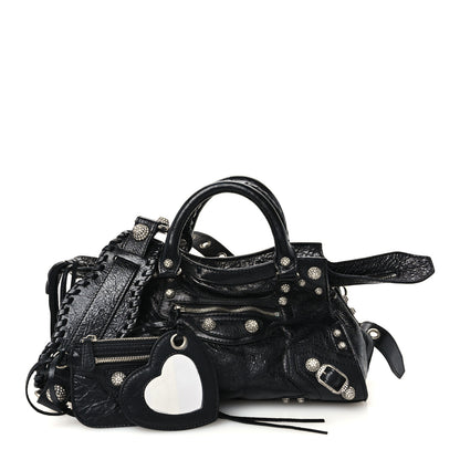 Balenciaga Agneau Arena Crystal Neo Cagole Handbag XS Black 3 of 12