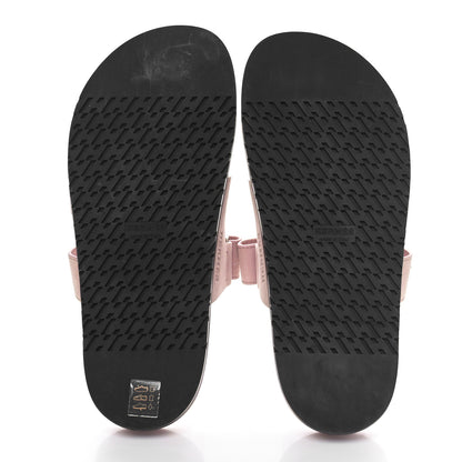 Hermes Suede Goatskin Womens Chypre Sandals Rose Porcelaine 5 of 8
