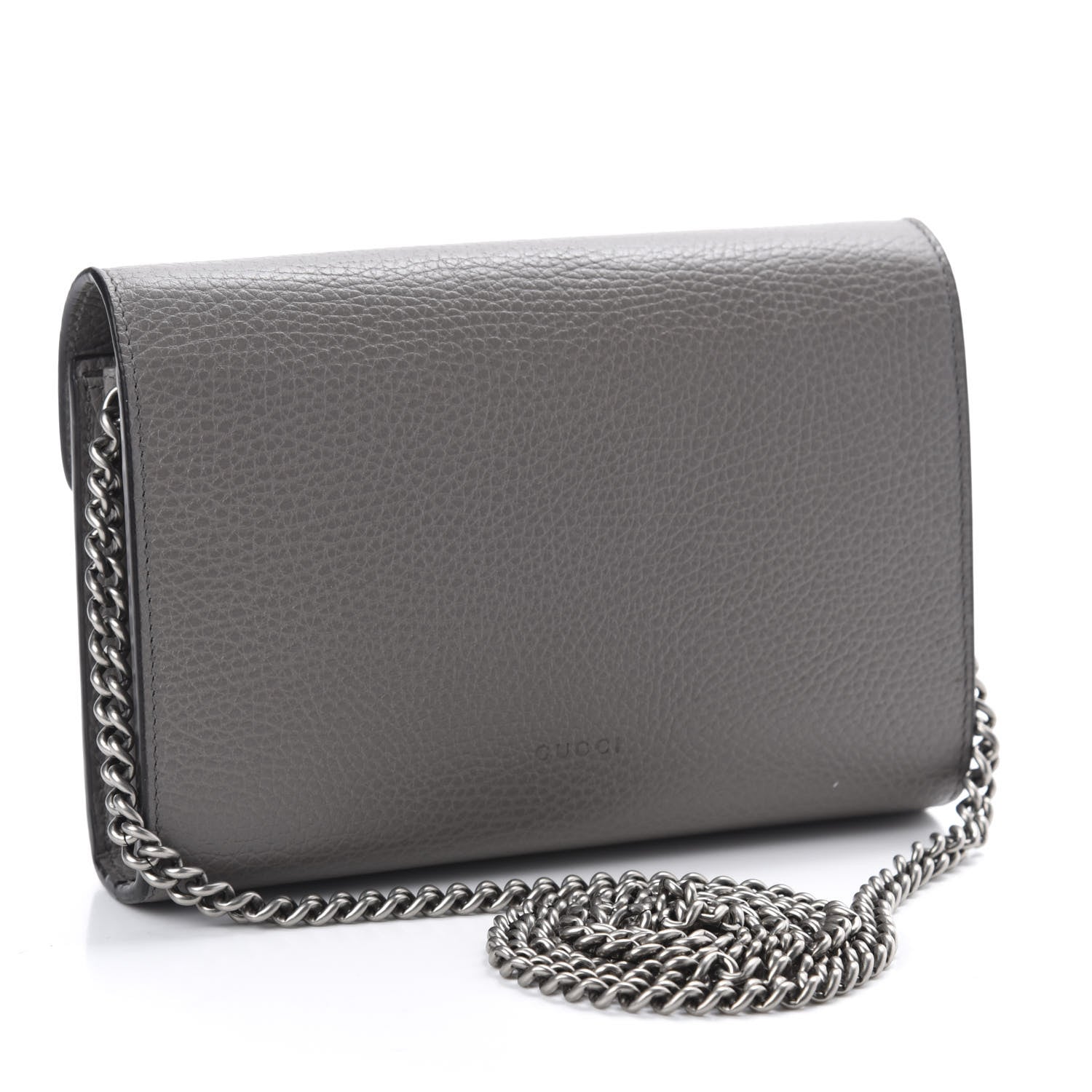 Gucci Dollar Calfskin Crystal Mini Dionysus Chain Wallet Dusty Grey Black Diamond 3 of 10