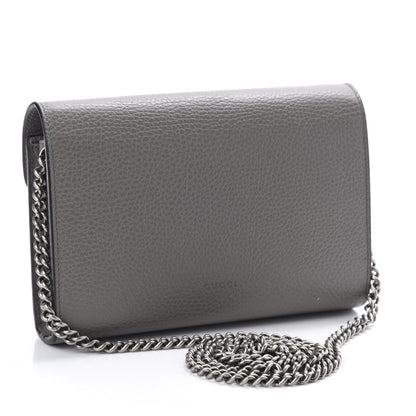 Gucci Dollar Calfskin Crystal Mini Dionysus Chain Wallet Dusty Grey Black Diamond 3 of 10