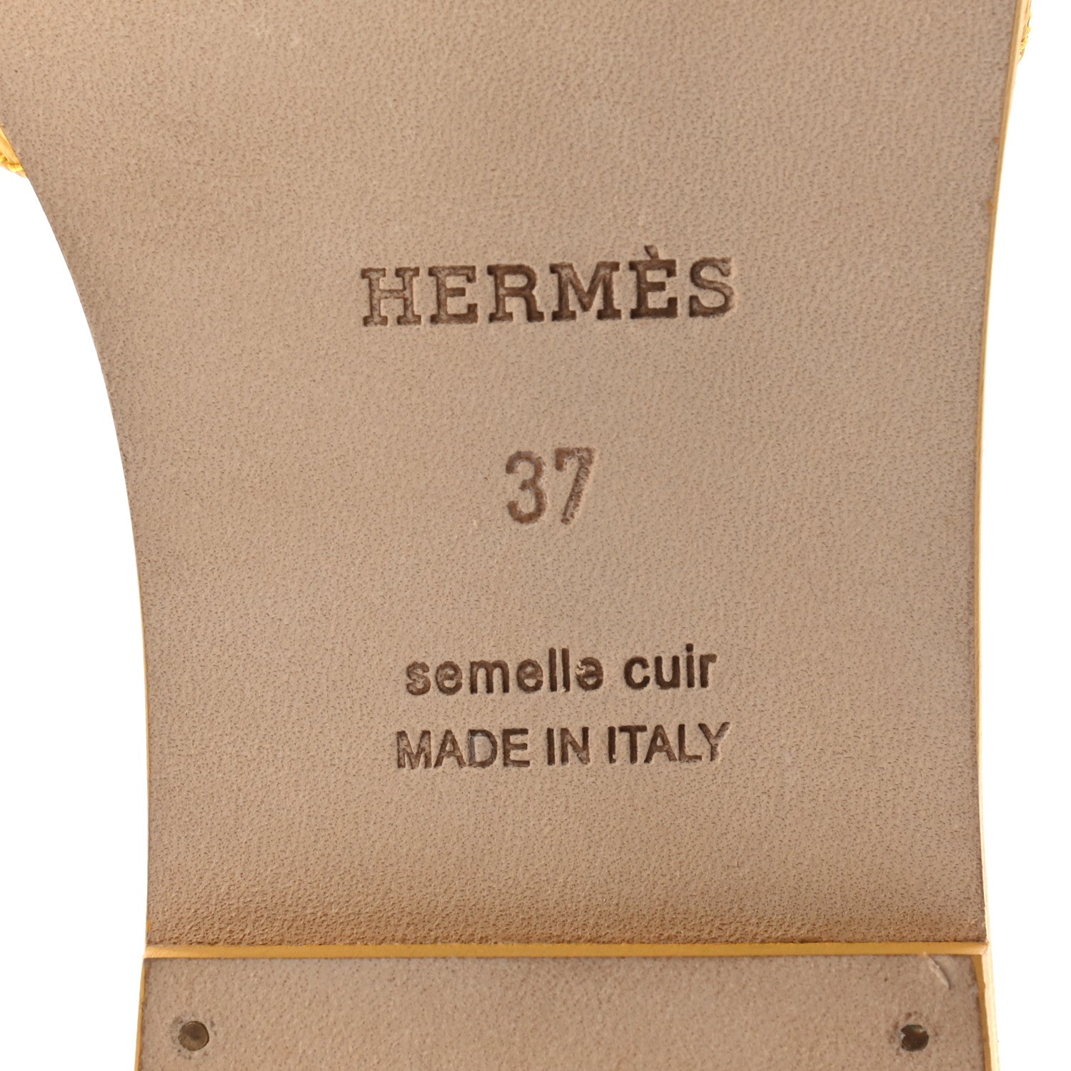Hermes Epsom Oran Sandals 37 Jaune Sable 8 of 10