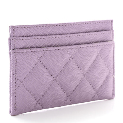 Chanel Caviar Quilted CC Logo Card Holder Light Purple 3 of 9