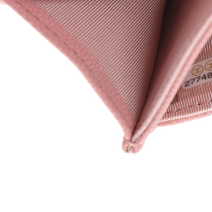 Chanel Matte Caviar Chevron Quilted Flap Card Holder Pink 8 of 8