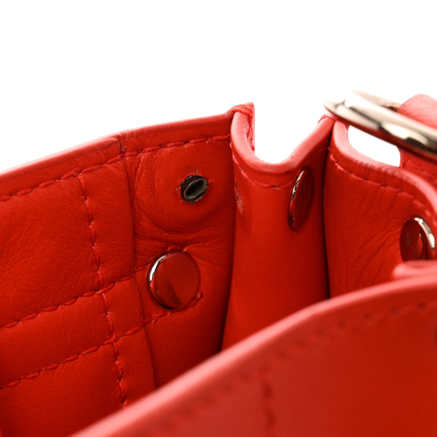 Proenza Schouler Lambskin Perforated Medium PS1 Satchel Fire Red 11 of 12