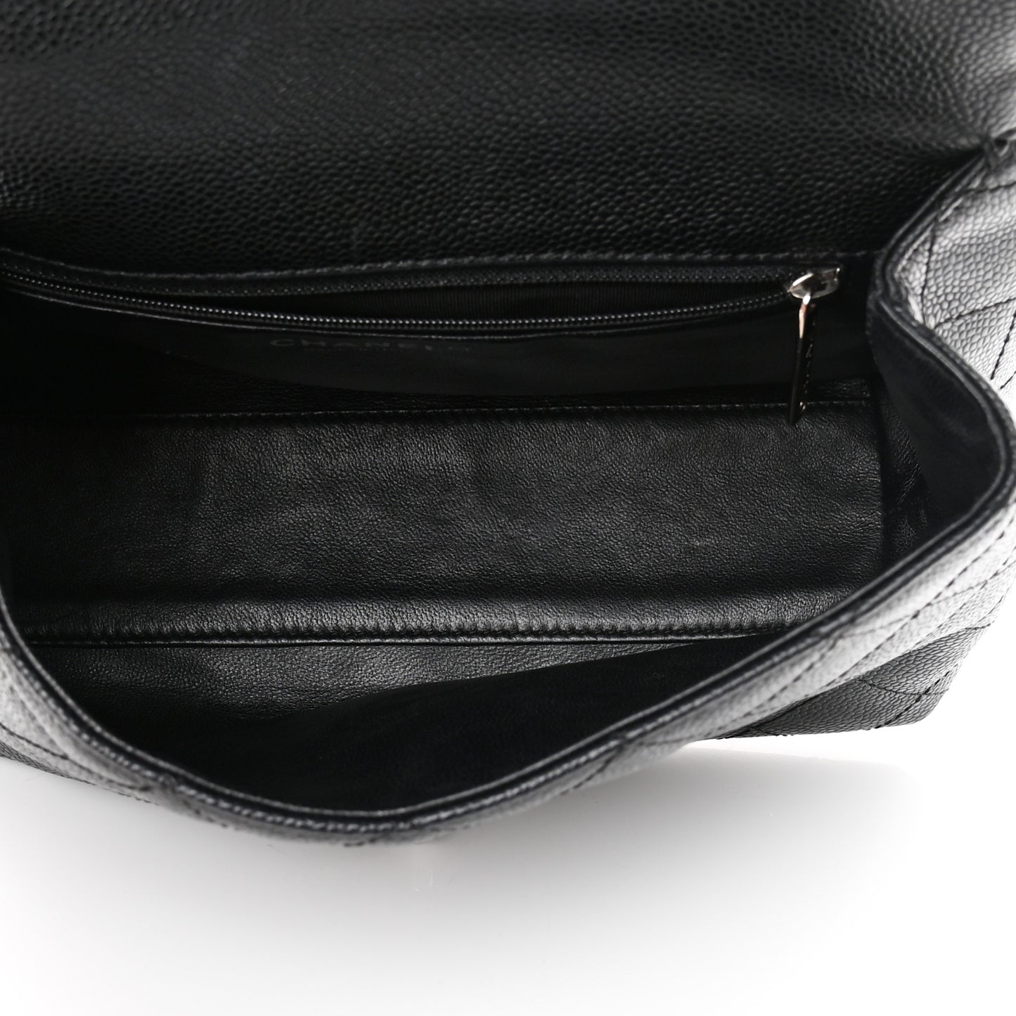 Caviar Quilted Medium Kelly Flap Bag Black