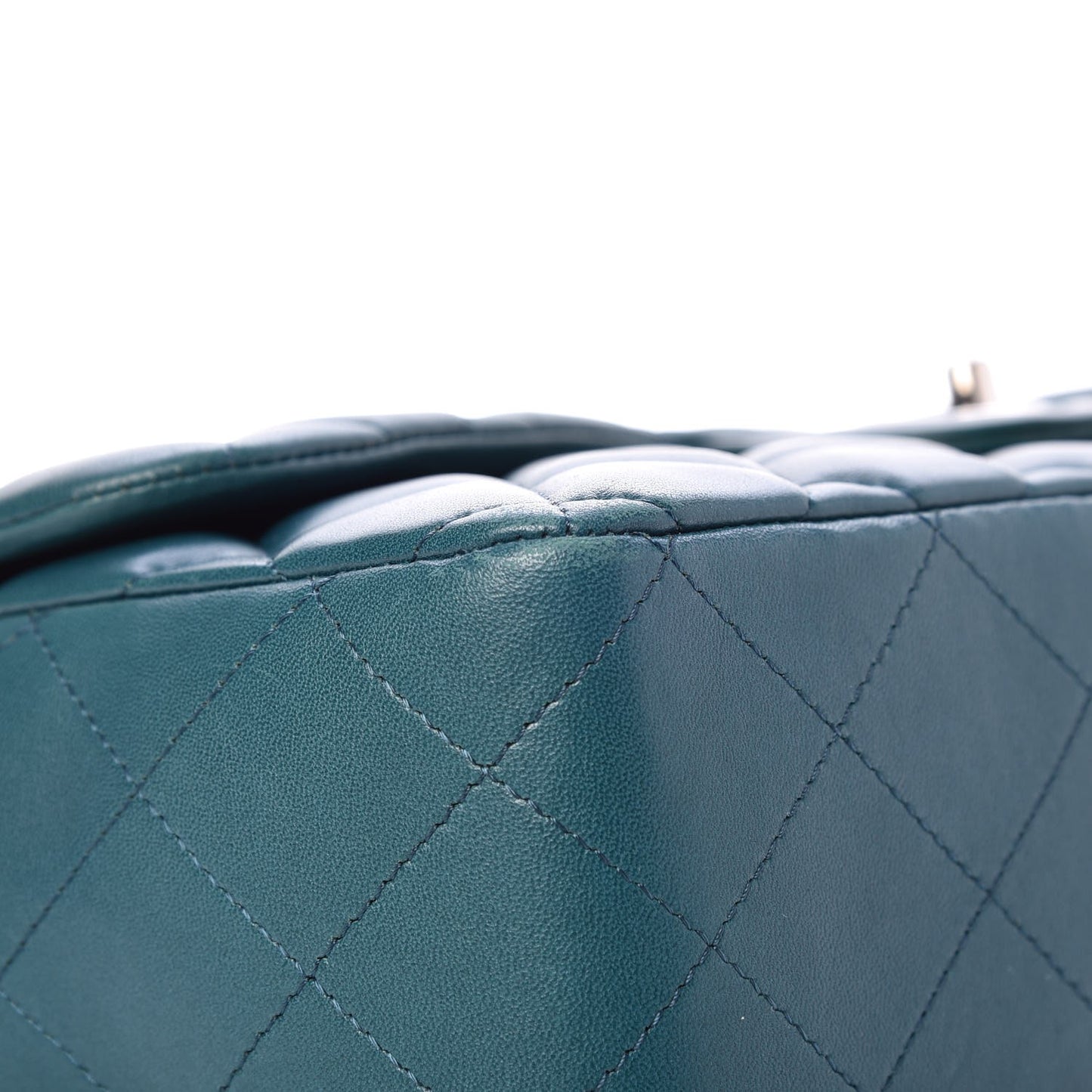 Lambskin Quilted Jumbo Single Flap Turquoise