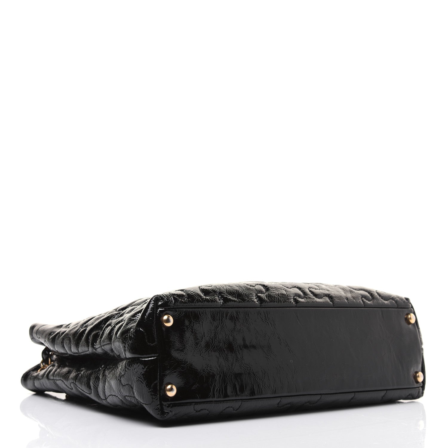 Chanel Crackled Patent Puzzle Tote Black 4 of 24