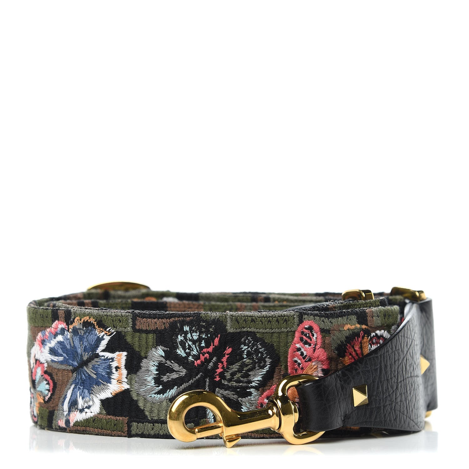 Valentino Garavani Canvas Camubutterfly Rockstud Guitar Strap Multicolor 1 of 4