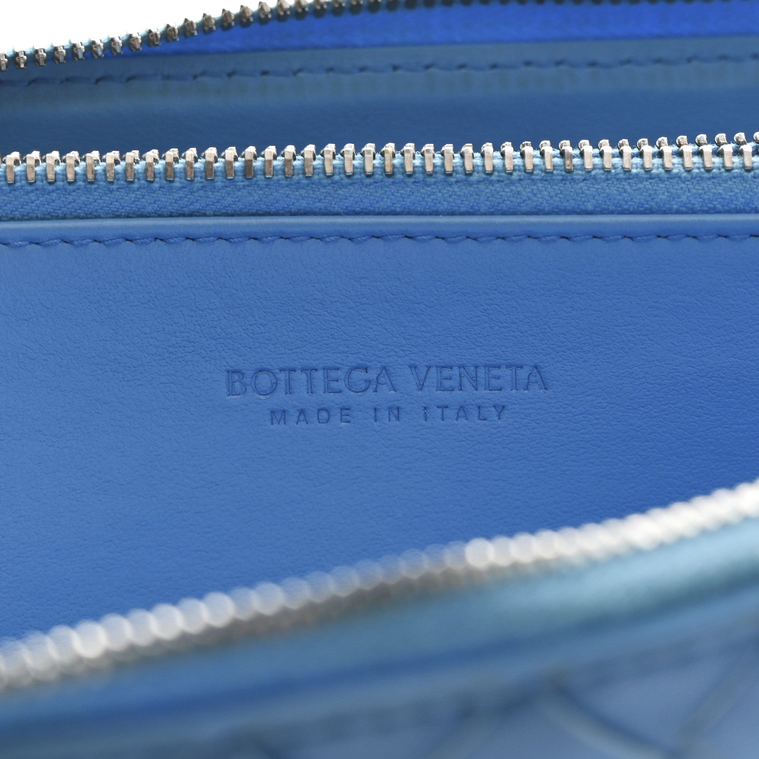 Bottega Veneta Nappa Intrecciato Zip Around Wallet Sky Blue 6 of 14