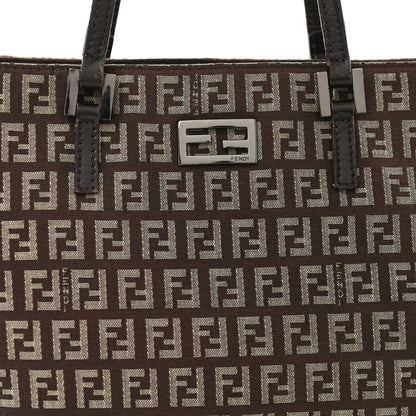 Fendi Zucchino Vitello Small Tote Testa di Moro Beige 8 of 11