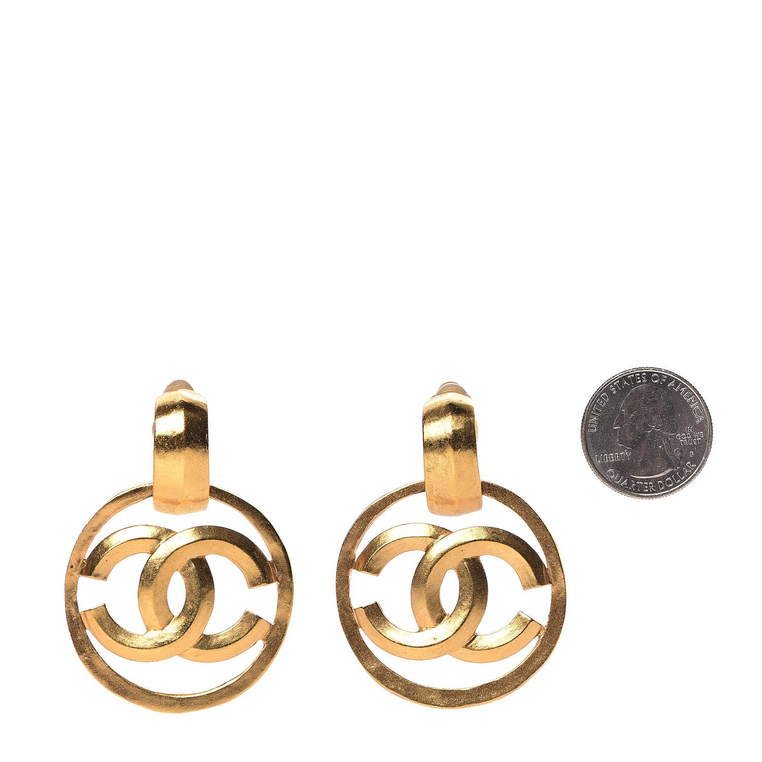 Chanel CC Clip On Earrings Gold 2 of 13
