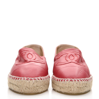 Chanel Lambskin CC Espadrilles 38 Red 2 of 11
