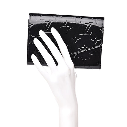 Louis Vuitton Vernis Sarah Compact Wallet Black Magnetique 2 of 10
