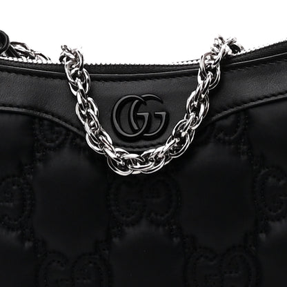Gucci Nylon Calfskin Enamel GG Matelasse Chain Handbag Black 8 of 10