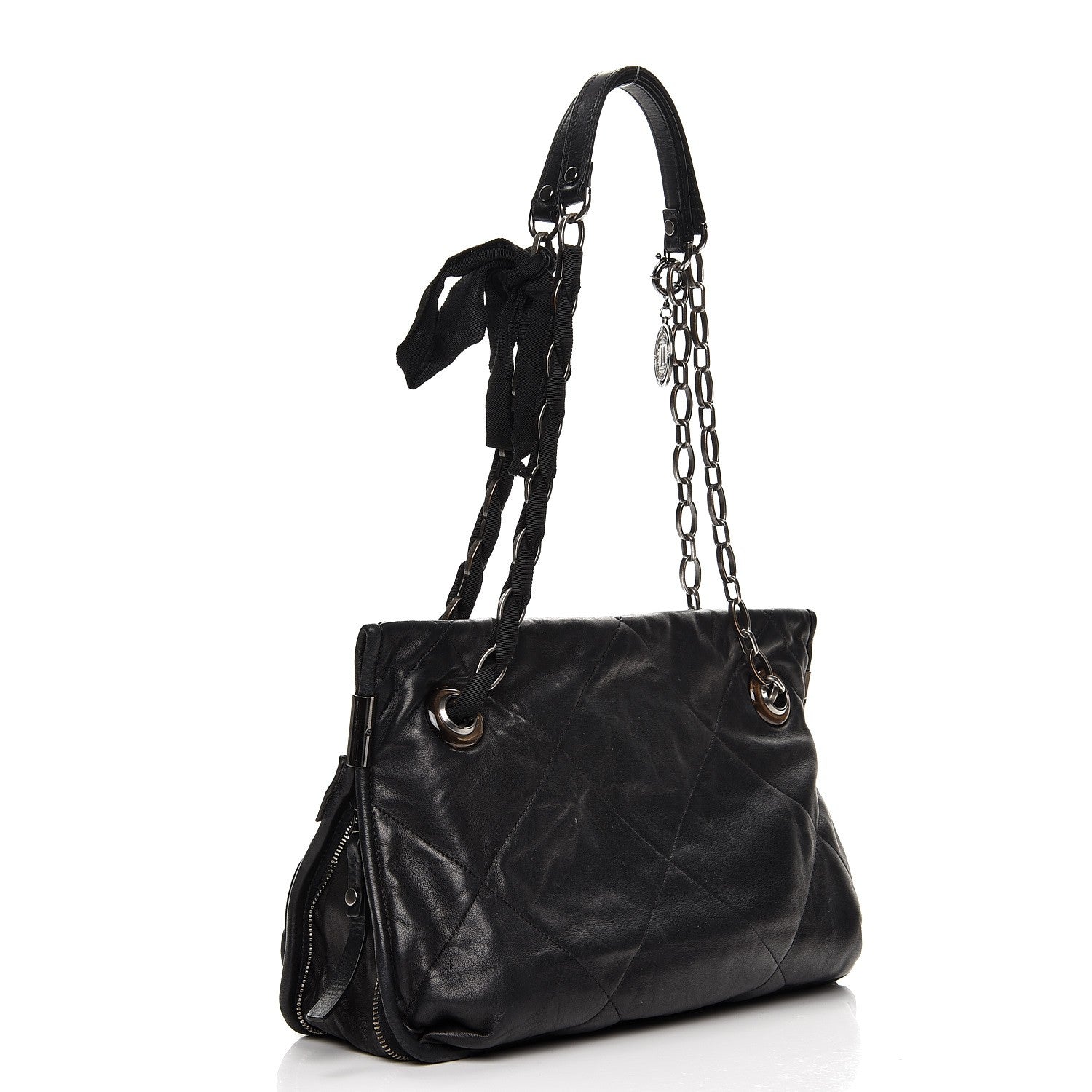 Lanvin Lambskin Quilted Medium Amalia Shoulder Bag Black 4 of 19