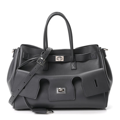 Balenciaga Smooth Calfskin Small Bel Air Carry All Bag Grey 1 of 9
