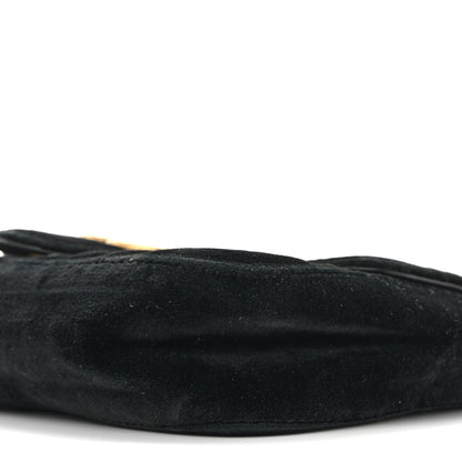Gucci Velvet Matelasse Mini GG Marmont Shoulder Bag Black 10 of 14