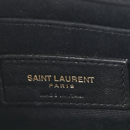 Saint Laurent Calfskin Matelasse Chevron Monogram A5 Wristlet Black 7 of 8