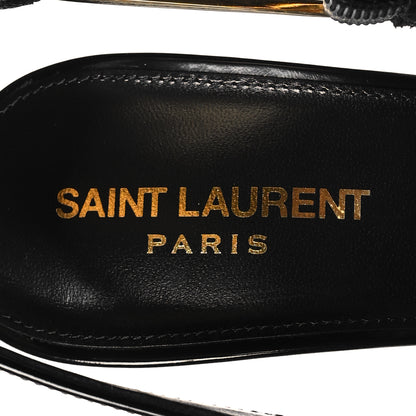 Saint Laurent Glazed Calfskin Lee Slingback Pumps 40 Black 8 of 8