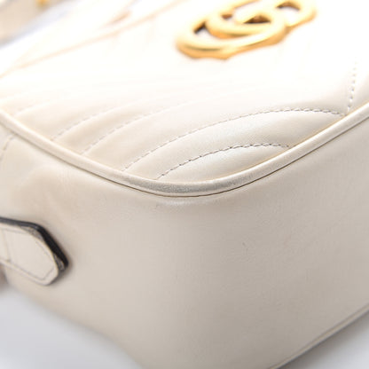 Gucci Calfskin Matelasse Small GG Marmont Chain Shoulder Bag White 10 of 18