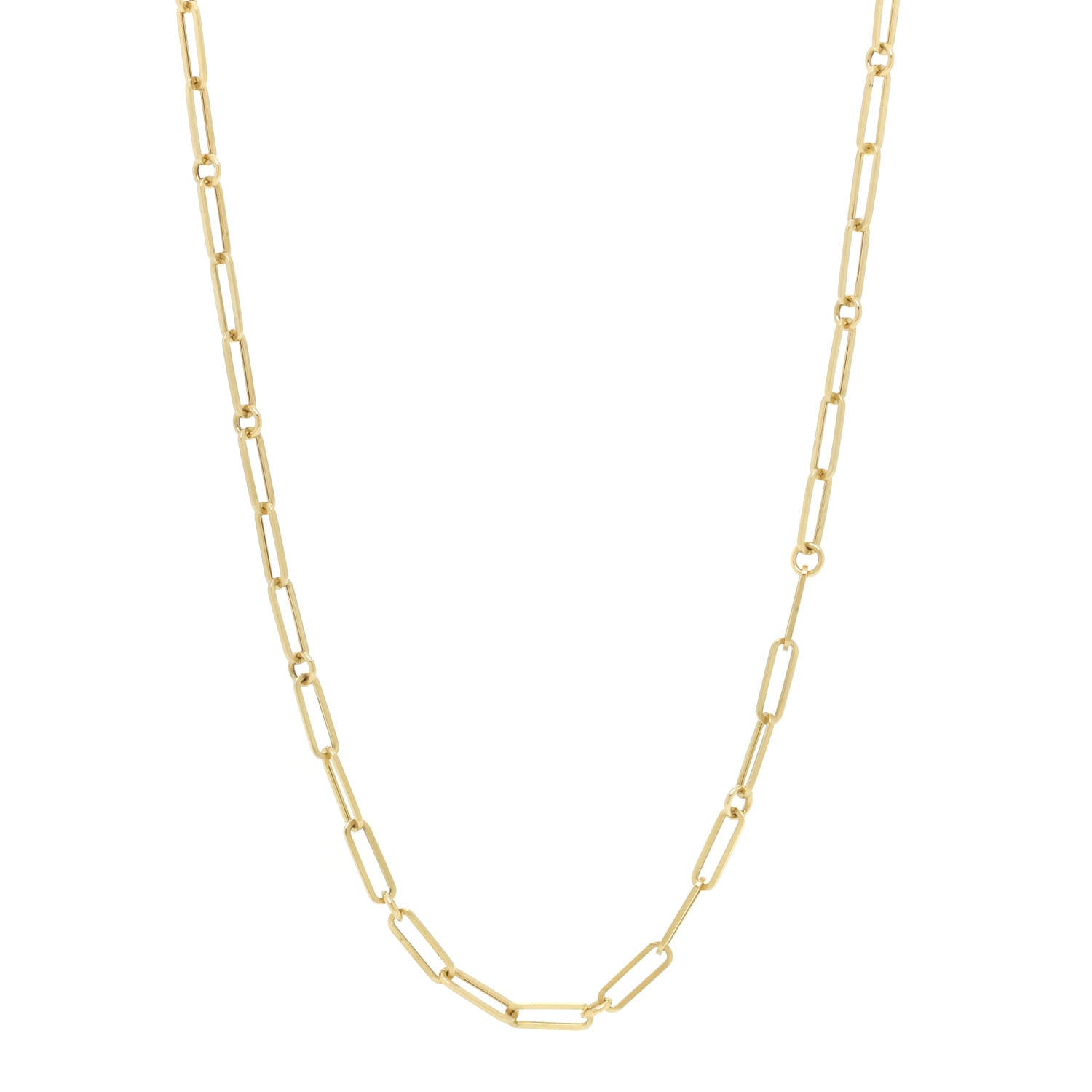 Roberto Coin 18K Yellow Gold Paper Clip Link Necklace 22" 1 of 4