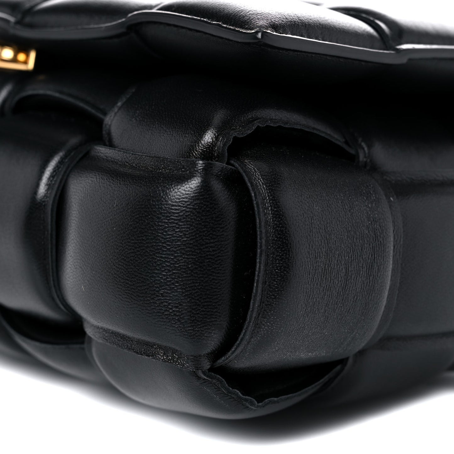 Nappa Maxi Intreccio Padded Cassette Crossbody Bag Black